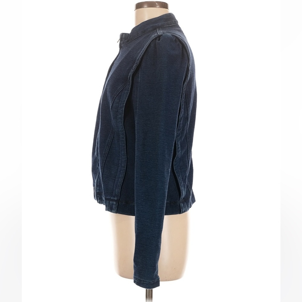 Pilcro by Anthropologie Anita Indigo Denim Crop Zip Up Jacket Women’s Medium - Picture 5 of 6